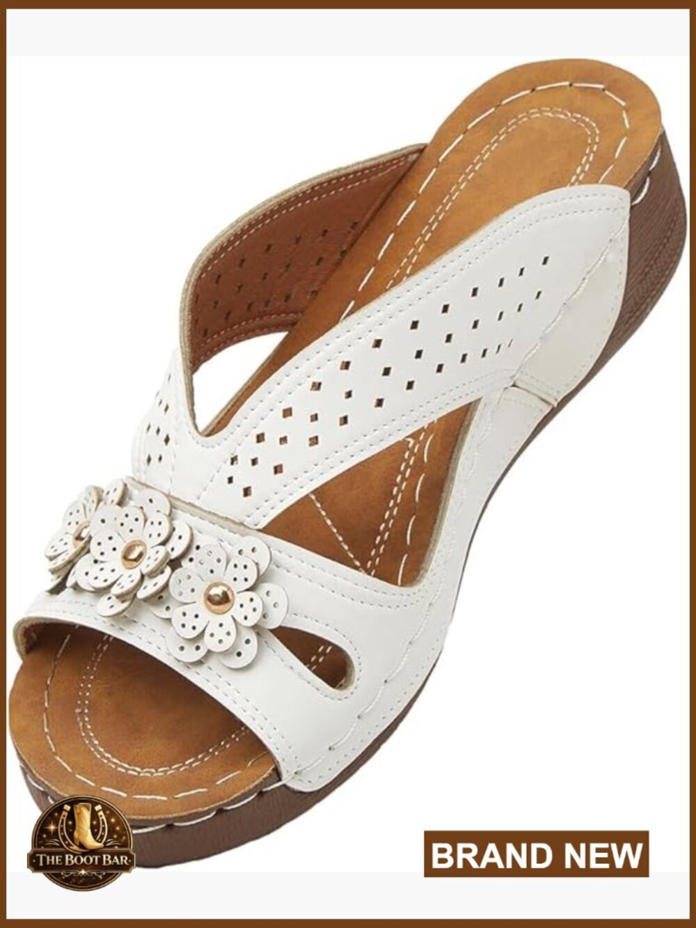 Slide Sandals Open Toe Flower Dressy Comfortable Slip On Shoes Casual